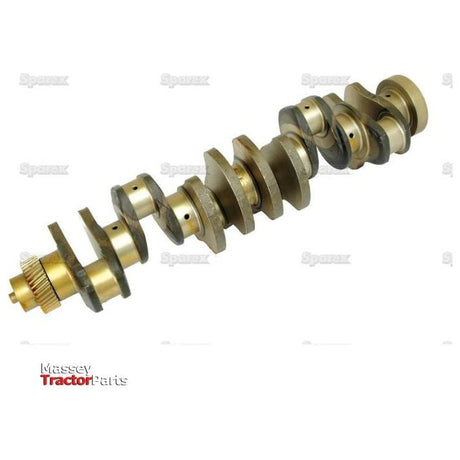 A metal crankshaft, featuring multiple counterweights and bearing surfaces, displayed on a white background. The image features branding for Sparex with Part No. S.30073.
