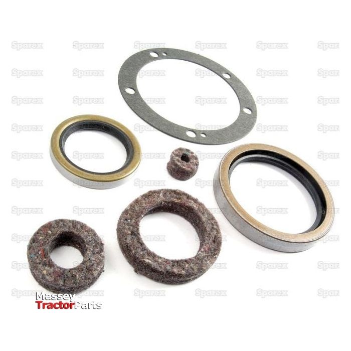 A set of various gaskets and seals, including metal and felt rings of different sizes, arranged on a white background. The Sparex logo is visible in the bottom left corner, indicating it as part of a quality Crankshaft Seal Kit (Sparex Part No. S.61503).