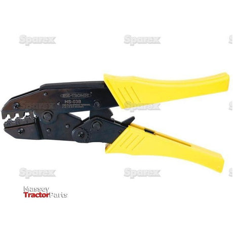 A pair of crimping pliers, model S.35603, with a sleek black metal body and vibrant yellow handles from Sparex, is the ideal Crimping Tool for your toolkit.