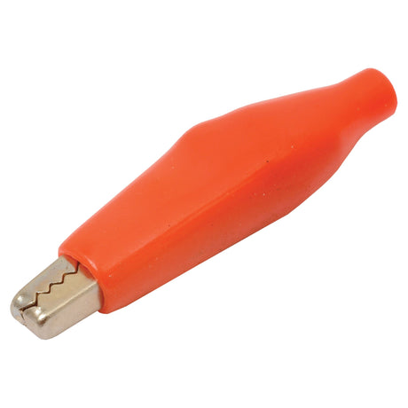 Close-up of a red crocodile clip with a metal tip, capable of handling 3.0 amps - Sparex Crocodile Clip (Part No. S.24752).