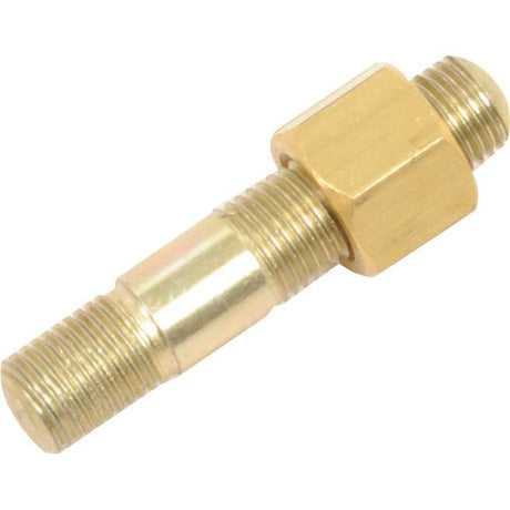 Introducing the Sparex Cylinder Head Stud (Part No. S.41346), a brass double-ended threaded rod featuring a hexagonal nut near the center, making it ideal for Perkins engines and manifolds.