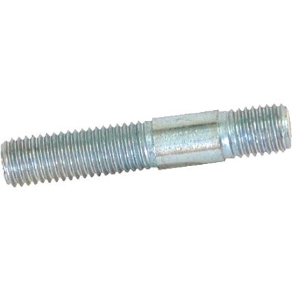 Close-up view of the Cylinder Head Stud, Sparex Part No. S.41922, featuring threads on both ends and a smooth section in the middle, ideal for precision applications such as Landini tractors.