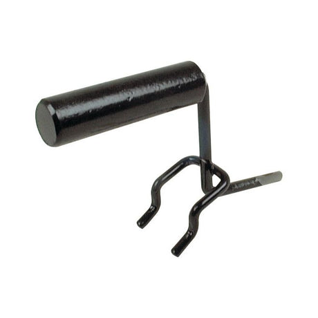 Introducing the Sparex DISPLAY BRACKET MIRROR 14MM OD, a black metal tool with a cylindrical handle and two prongs. Crafted to meet precise product specifications, this durable instrument ensures reliable performance and efficiency for all your mounting needs.