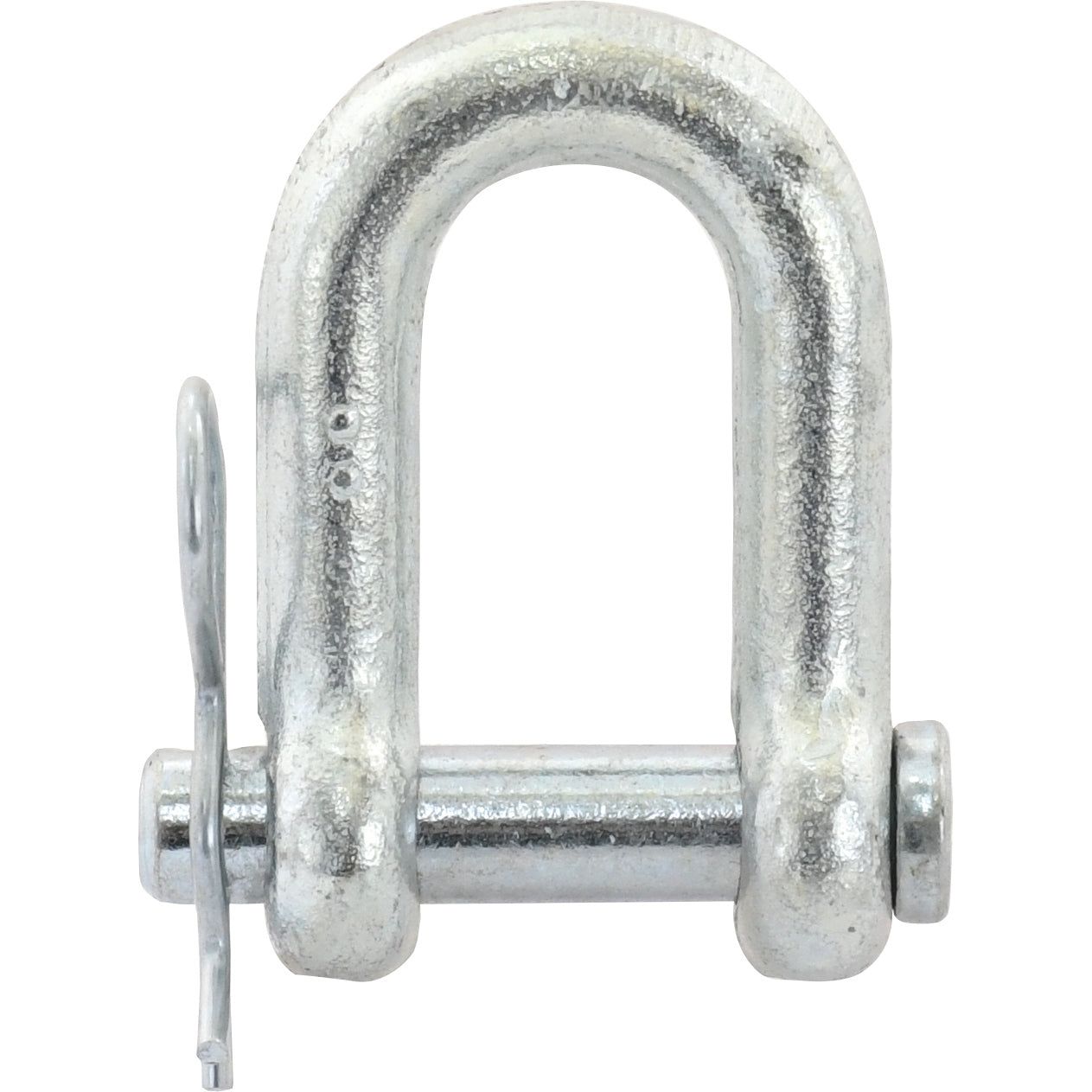 The Sparex D Shackle, Pin Ø11mm, Jaw Width: 22mm - S.1425, is a metal D-shackle featuring a pin that secures the opening, making it suitable for various applications.