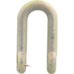 A D Shackle made of mild steel with a U-shaped design and holes at both ends, often used for securing or lifting purposes. The product features the "Massey Tractor Parts" text at the bottom and is available in zinc & gold passivate finishes. It has a pin diameter of 19mm and a jaw width of 33mm, under the brand name Sparex with model number S.41050.
