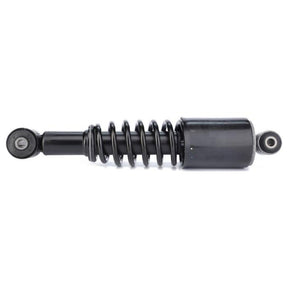 A black coil-over shock absorber from AGCO, specifically the Massey Ferguson Damper model 4382438M1, featuring a cylindrical body and coiled spring, is shown on a white background.
