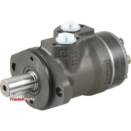 This Massey tractor part, featuring a hydraulic motor component with a 25mm straight/parallel shaft and two ports on top, is labeled "Danfoss Hydraulic Orbital Motor OMP200 200cc/rev - S.137160" from the brand Sparex. Suitable for various applications, its manufacture ensures high quality and reliability. For more information, refer to the product details.