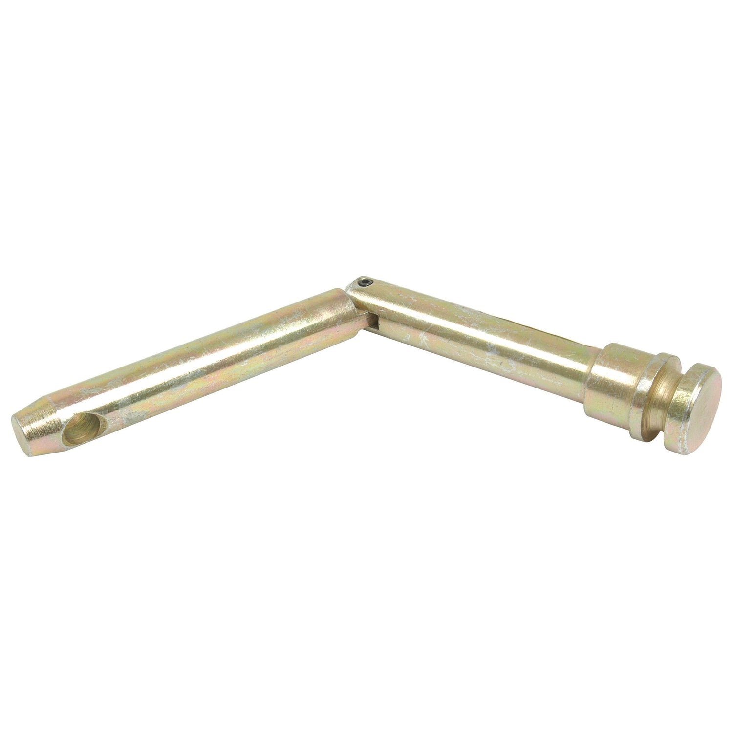 The Dead Link Hinge Pin - S.70 by Sparex, a metallic hinge pin with a diameter of 12mm, includes a cylindrical handle and pivot point. It features a small round cap at one end and has a hole near the other, with an overall length of 260mm for this precisely engineered component.