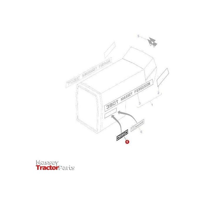 Massey Ferguson Decal 12x12 - 3698049M2 | OEM | Massey Ferguson parts | Decals & Emblems-Massey Ferguson-Cabin & Body Panels,Decals & Emblems,Farming Parts,Tractor Body,Tractor Parts