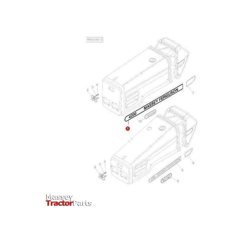 Massey Ferguson 4245 Decal Right Hand - 3807925M1 | OEM | Massey Ferguson parts | Decals & Emblems-Massey Ferguson-Cabin & Body Panels,Decals & Emblems,Farming Parts,Tractor Body,Tractor Parts