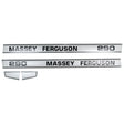 Decal Set - Massey Ferguson 290 tractor (Sparex Part No. S.41192) includes two long horizontal decals displaying "Massey Ferguson 290" text and one smaller emblem decal. This high-quality Sparex product ensures your tractor maintains its classic look.