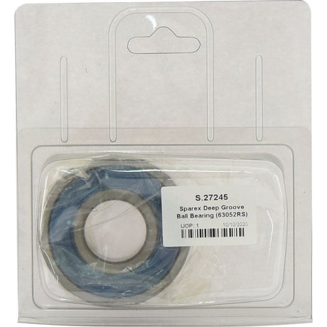 A Sparex Deep Groove Ball Bearing (63052RS) in a clear plastic and cardboard package. Item number S.27245.