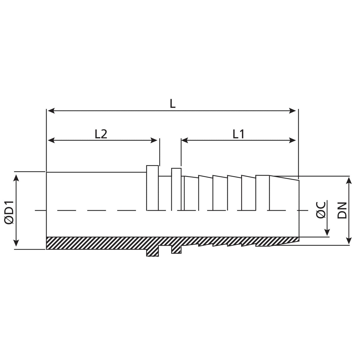 Dicsa Dicsa Hose Insert 1/2" x M12 ⌀ (12L) Straight Standpipe - S.116805 - Farming Parts