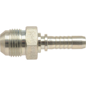 The Sparex Dicsa JIC 37° Hose Insert, Part No. S.53118, features a straight 3/8'' hose barb with a 9/16'' male thread and ribbed barbed end, ideal for connecting flexible tubing to threaded plumbing or fluid system components.