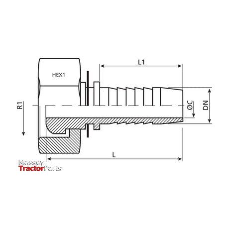 Dicsa Dicsa Metric 24°/60° Hose Insert 3/8" x M16 x 1.5  (10L) Female Thread Straight Swivel - S.116874 - Farming Parts