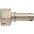 A metal fitting tool from Sparex, the Dicsa Metric 24°/60° Hose Insert 3/8'' x M16 x 1.5 (10L) Female Thread Straight Swivel, features a hexagonal head and a ridged cylindrical shaft. You can find it under Sparex Part No.S.116874 from Massey TractorParts.