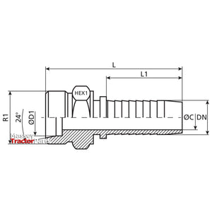 Dicsa Dicsa Metric 24° Hose Insert 1/4" x M18 x 1.5 (12L) Male Thread Straight - S.116784 - Farming Parts