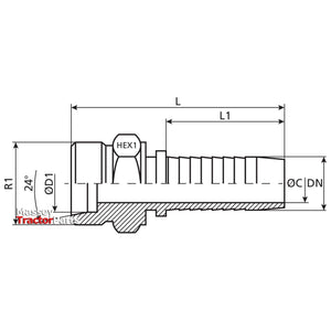 Dicsa Dicsa Metric 24° Hose Insert 3/8" x M16 x 1.5 (10L) Male Thread Straight - S.53303 - Farming Parts