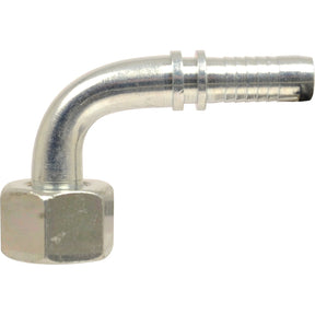The Dicsa Metric 24° Hose Insert, branded by Sparex and bearing the part number S.116778, features a 90° swept swivel design with an O-ring and a ribbed end, along with a 5/8'' female thread fitting M30 x 2 (20S).