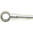 The Dicsa Metric Banjo Hose Insert 5/16'' x M14 Ø, available under Sparex Part No. S.116852, is a metal hydraulic hose fitting featuring a circular eyelet and a ribbed cylindrical shank.