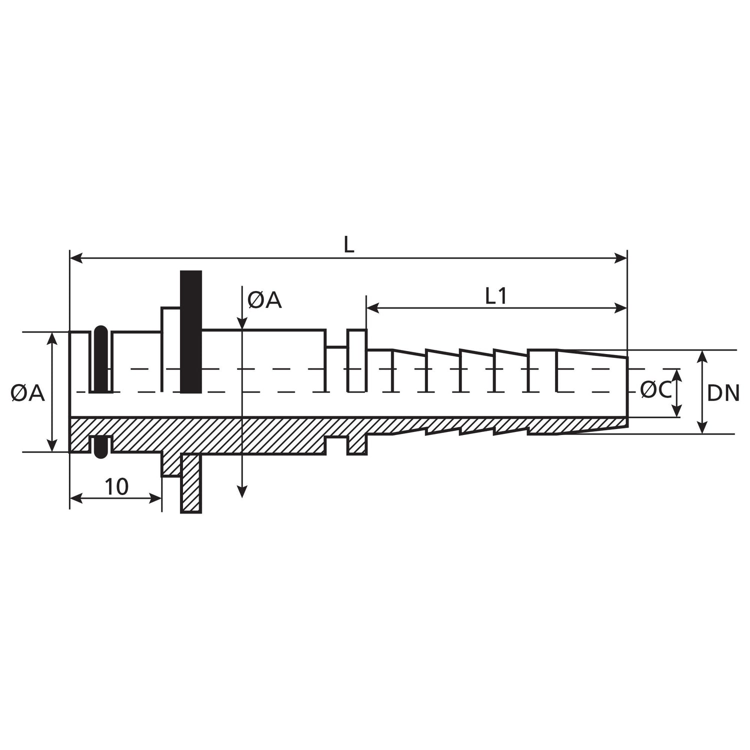 Dicsa Dicsa Metric (Karcher) Hose Insert 1/4" x  Female Thread Straight Swivel Cone Overlay - S.116919 - Farming Parts