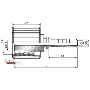 Dicsa Dicsa Metric (Karcher) Hose Insert 5/16" x M22 x 1.5 Female Thread Straight Swivel Cone Overlay - S.56415 - Farming Parts