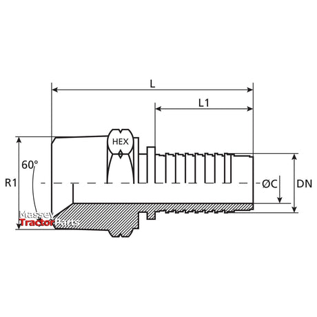 Dicsa Dicsa NPT Hose Insert 3/8" x 1/2" Male Thread Straight - S.116690 - Farming Parts