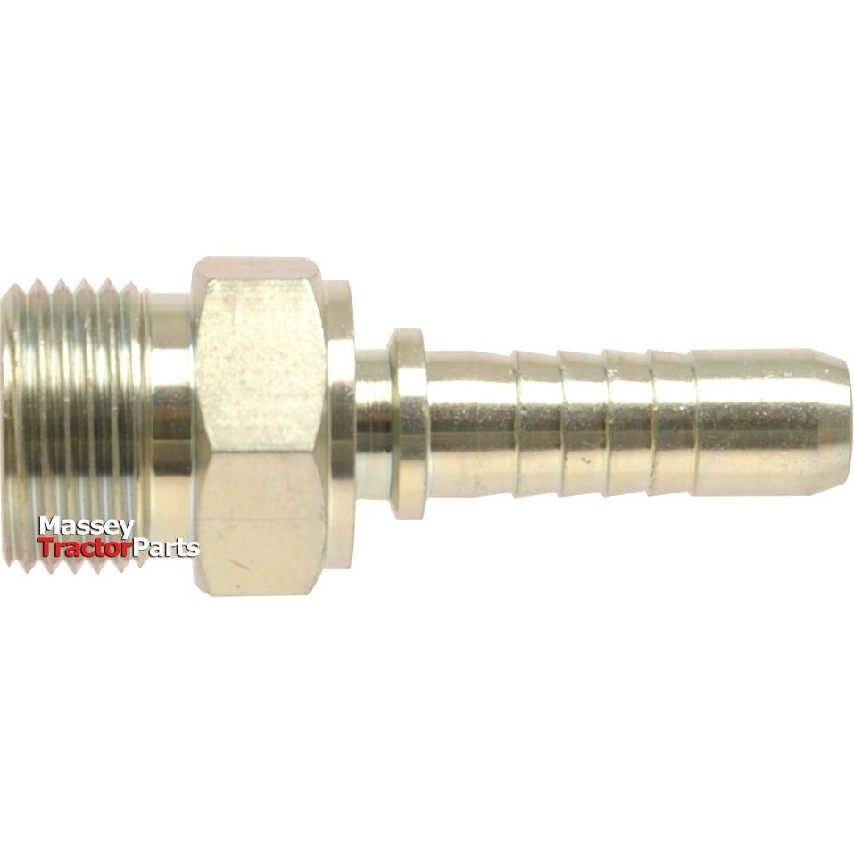 A sparex metallic hose insert with threaded and barbed ends, labeled "Dicsa ORFS Hose Insert," featuring a 1/2'' x 1'' male thread for a secure connection.