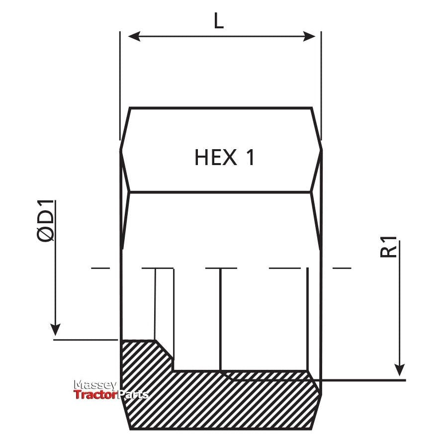 Dicsa Metric Nut M20 x 1.5 (12S)
 - S.116830 - Farming Parts