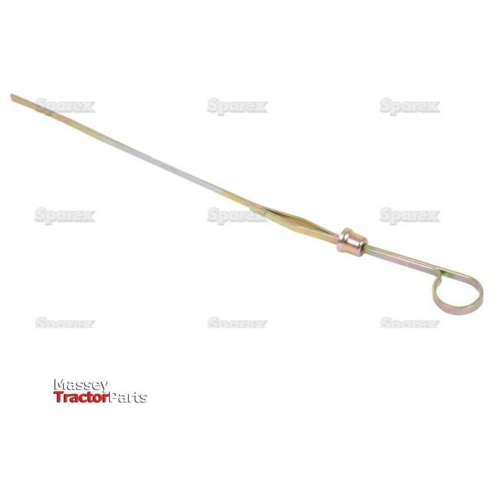 The Dipstick - S.43255 from Sparex is a metal dipstick featuring an angled tip and a looped wire handle, reminiscent of early models used to check fluid levels in machinery.