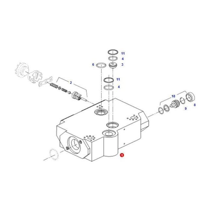 Exploded view diagram of an AGCO Fendt - Directional Valve - G117961021025 mechanical component assembly with numbered parts.