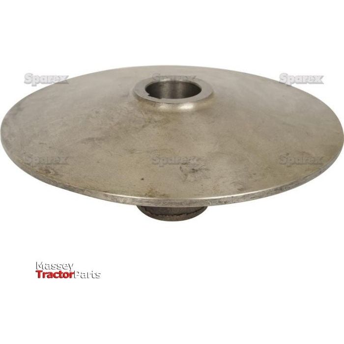 A metal disc-like tractor part with a central hole, labeled "Disc replacement for Claas," suitable as a replacement for model 670287. Sparex watermark in the background.