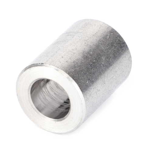 Introducing the AGCO Fendt Distance Sleeve (F836200100070), a cylindrical metal spacer with a hollow center and a smooth surface, designed to meet OE quality standards for AGCO equipment.