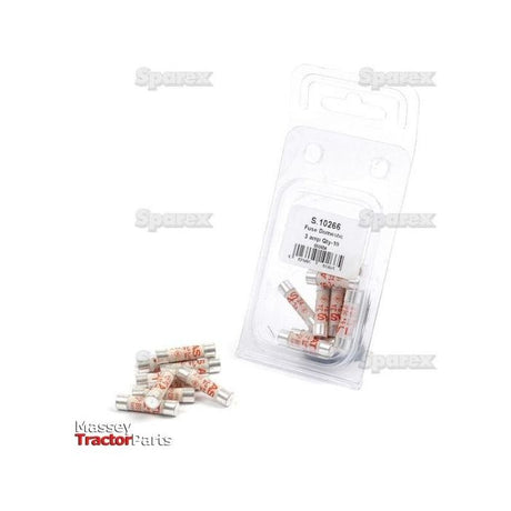 Domestic Fuse, 3 Amps, 240V, 10 pcs. Agripak
 - S.10266 - Farming Parts