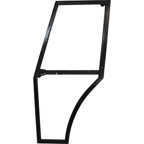 The Door Frame LH (Sparex Part No. S.43935) by Sparex features a rectangular top, angled sides, and an outwardly curved bottom section. This sturdy frame appears to be part of a larger structural assembly, likely designed for compatibility with Massey Ferguson models.