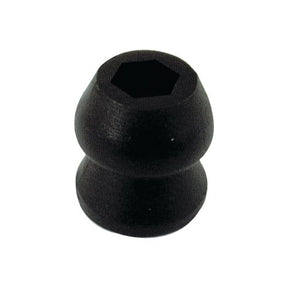 The Door Holder Male, Sparex Part No. S.18984, is a black, double-tapered rubber bumper featuring a hexagonal indentation on one end and is designed by Sparex.