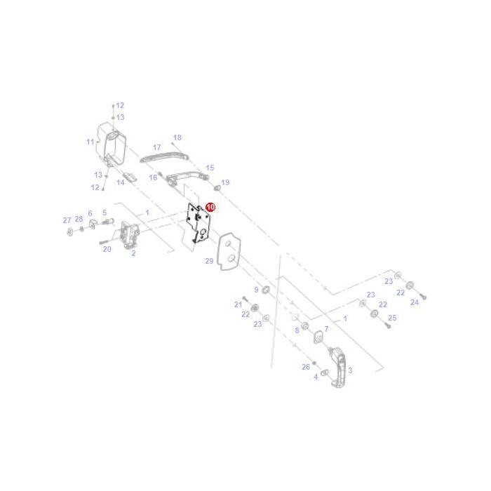 Door Lock Console - H737812030100 - Massey Tractor Parts