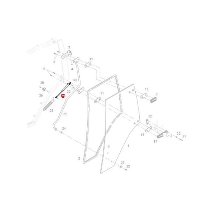 Door Strut - H816810030500 - Massey Tractor Parts