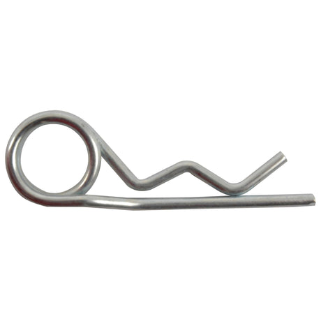 The Sparex Double Wound Grip Clip, featuring a metal R-clip fastener with a circular loop on one end and a straight pin on the other, is designed for Pin Ø10-19mm. This specific clip has dimensions of Clip Ø3mm x 75mm and is categorized under Sparex Part No. S.50010.