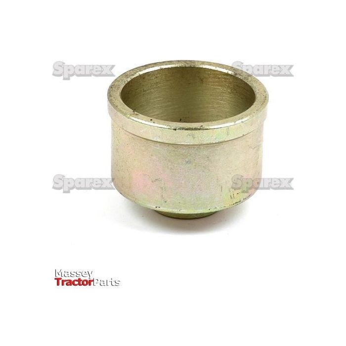 A metal cylindrical part, known as the Draft Control Seat (Sparex Part No. S.42010), featuring a smooth outer surface and a hollow center. The background includes faint "Sparex" text and the "Massey Tractor Parts" logo, suggesting this component is likely associated with their draft control systems.