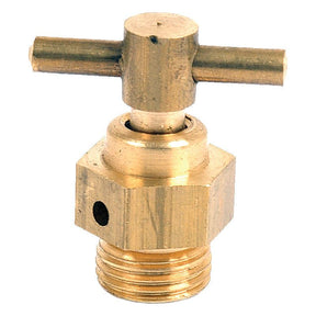 The Sparex Drain Tap, part number S.68822, is a brass valve with a T-handle, threaded base, and thread size M16 x 1.5, suitable for Allis Chalmers.