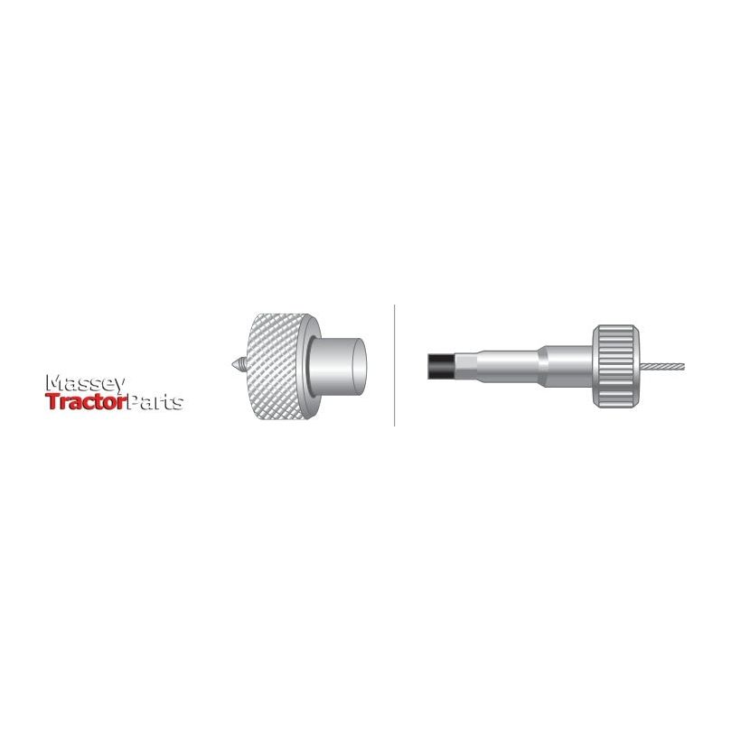 Illustration of a mechanical part featuring a threaded cylindrical piece with a knurled surface. On the left, it is shown from the side with branding "Sparex." This part is identified as Sparex Part No. S.57421 and is compatible with Leyland 245 drive cables, having a length of 889mm and an outer cable length of 834mm.
