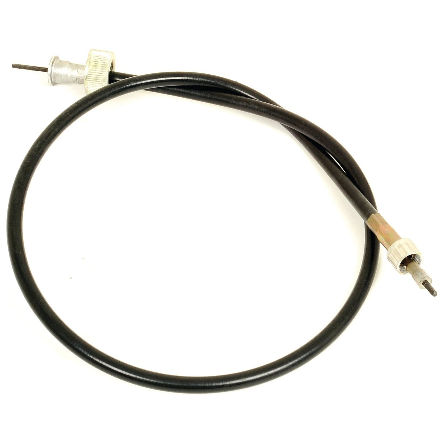 A black coiled drive cable with metal connectors at both ends, identified as the Sparex Drive Cable (Part No. S.57421) measuring 889mm in length and 834mm outer cable length, is placed on a white background.
