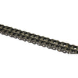 A section of a duplex metal roller chain, commonly used in mechanical systems and machinery for transmitting power, often features the reliable quality of Sparex's Drive Chain - Duplex, 12B-2 (5M) | Sparex Part No. S.37425.
