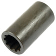 A cylindrical, dark-colored metal tool with a hexagonal internal pattern, reminiscent of the Drive Train Coupling by Sparex (Part No. S.62348), used for tightening or loosening bolts.