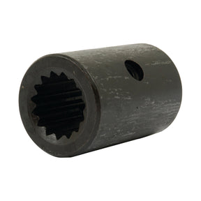 Introducing the Sparex Drive Train Coupling (Sparex Part No. S.66753), a cylindrical, metallic shaft designed with a series of internal splines and a side hole, ideal for Ford/New Holland models.