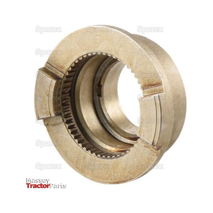 Close-up image of a metallic Driven Gear tractor part with gear teeth, labeled "Massey Tractor Parts" in the bottom left corner and a faint "Sparex" watermark across the image.