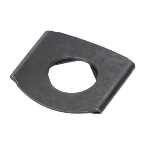A small, flat, rectangular metal washer with a central circular hole, perfect for versatile applications like those with Farmer LS series equipment. Introducing the Fendt - Duo Clip - X536604822000 by AGCO.