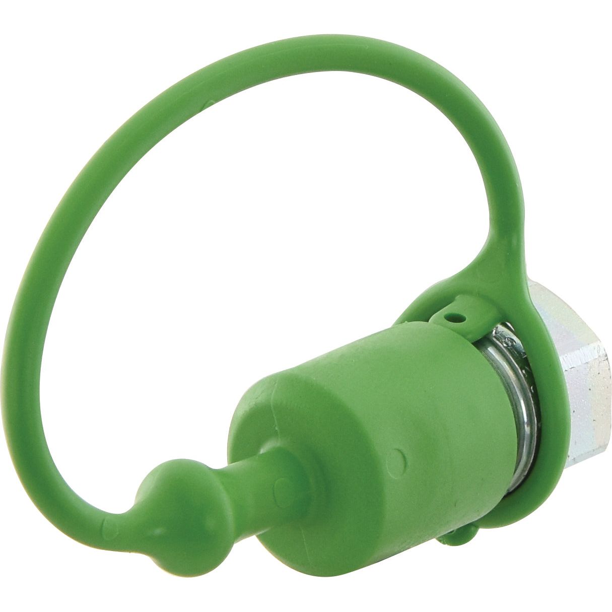 The Sparex Faster Dust Cap in Green PVC, specifically designed for TF Series TF12V 1/2'' male couplings (S.112766), is a reliable solution for sealing or protecting the ends of cylindrical metal fittings or connectors.