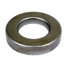 A flat, circular metal washer with a central hole, showing a smooth, reflective surface and slight wear marks—ideal as a Dust Cover for tractors such as the Landini 5830 or Massey Ferguson models. Introducing the Dust Cover | Sparex Part No. S.16332 by Sparex.